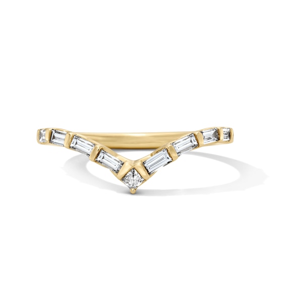 3/8 CT. T.w. Princess and Baguette-Cut Lab-Grown Diamond Contour Anniversary Band in 14K Gold (F/Vs2)