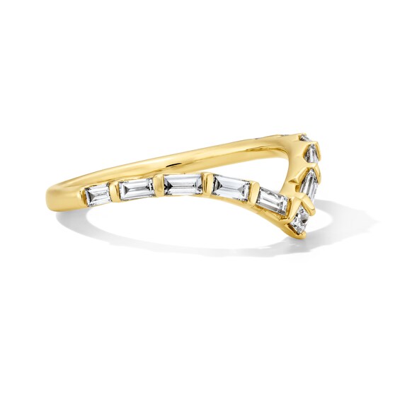 3/8 CT. T.w. Princess and Baguette-Cut Lab-Grown Diamond Contour Anniversary Band in 14K Gold (F/Vs2)