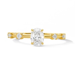 Modern Reflection 1/2 CT. T.W. Oval Lab-Grown Diamond Engagement Ring in 10K Gold (F/VS2)