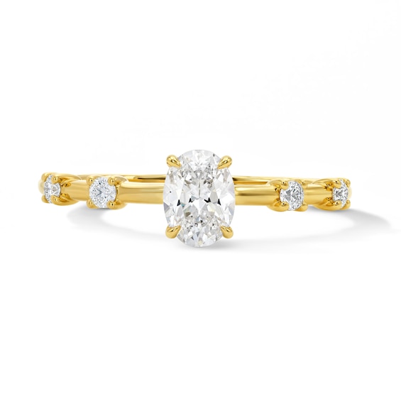 Modern Reflection 1/2 CT. T.w. Oval Lab-Grown Diamond Engagement Ring in 10K Gold (F/Vs2)