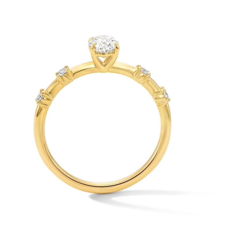 Main Image 3 of Modern Reflection 1/2 CT. T.W. Oval Lab-Grown Diamond Engagement Ring in 10K Gold (F/VS2)
