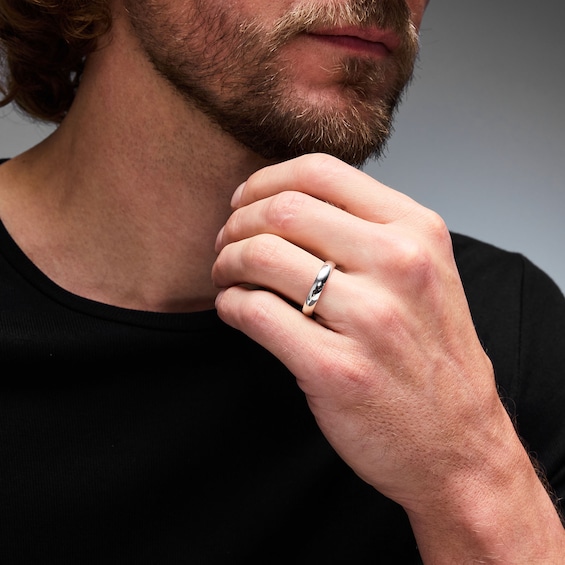 4.0mm Low Dome Wedding Band in Sterling Silver