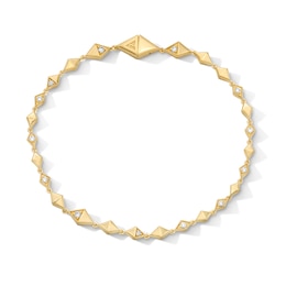 1/5 CT. T.W. Lab-Grown Diamond Geometric Bracelet in Sterling Silver with 14K Gold Plate (F/VS2) - 7.0″