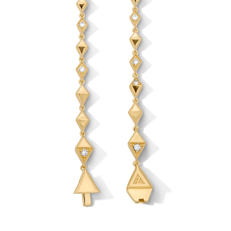 Main Image 3 of 1/5 CT. T.W. Lab-Grown Diamond Geometric Bracelet in Sterling Silver with 14K Gold Plate (F/VS2) - 7.0″