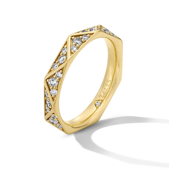 5/8 CT. T.w. Lab-Grown Diamond Geometric Ring in Sterling Silver with 18K Gold Plate (F/Vs2)