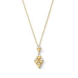 5/8 CT. T.W. Trillion-Cut Lab-Grown Diamond Geometric Necklace in Sterling Silver with 14K Gold Plate (F/VS2) - 18"