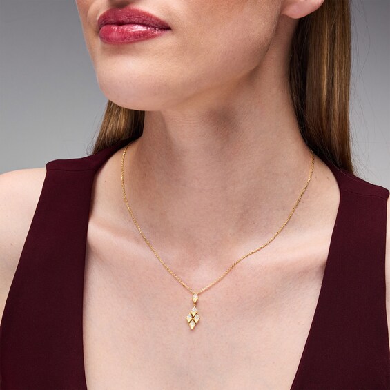 5/8 CT. T.w. Trillion-Cut Lab-Grown Diamond Geometric Necklace in Sterling Silver with 14K Gold Plate (F/Vs2) - 18"