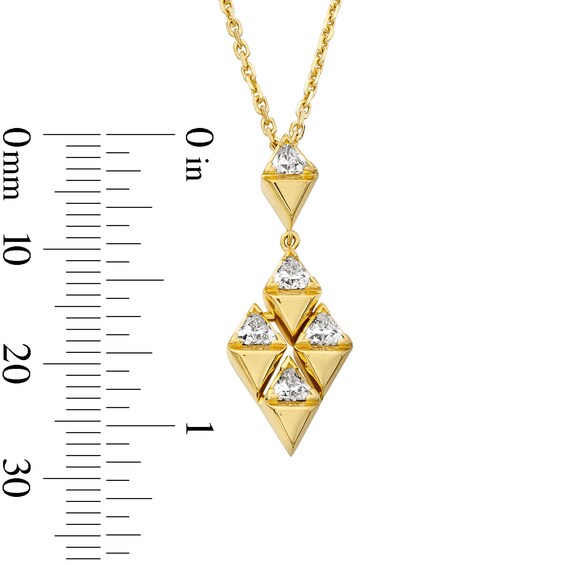 5/8 CT. T.w. Trillion-Cut Lab-Grown Diamond Geometric Necklace in Sterling Silver with 14K Gold Plate (F/Vs2) - 18"