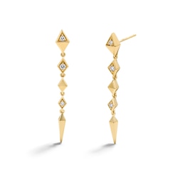 1/8 CT. T.W. Lab-Grown Diamond Geometric Drop Earrings in Sterling Silver with 14K Gold Plate (F/VS2)