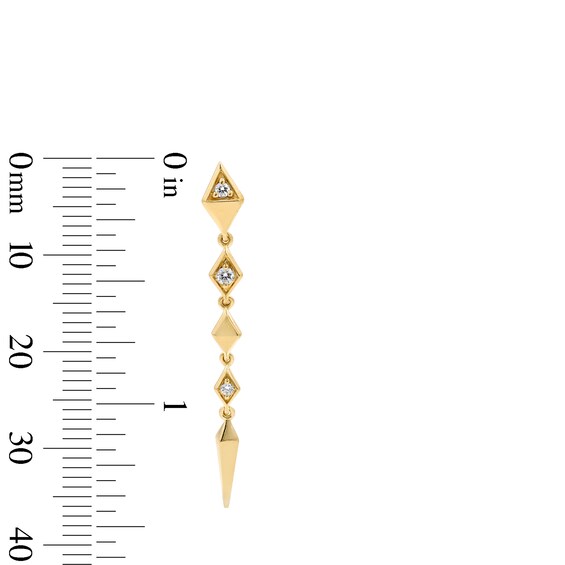 1/8 CT. T.w. Lab-Grown Diamond Geometric Drop Earrings in Sterling Silver with 14K Gold Plate (F/Vs2)