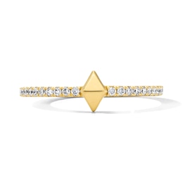 1/5 CT. T.W. Lab-Grown Diamond Geometric Ring in Sterling Silver with 14K Gold Plate (F/VS2)