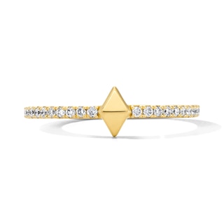 1/5 CT. T.W. Lab-Grown Diamond Geometric Ring in Sterling Silver with 14K Gold Plate (F/VS2)