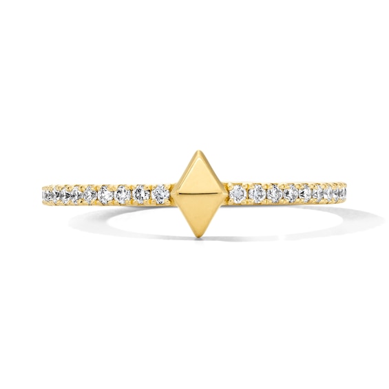 1/5 CT. T.w. Lab-Grown Diamond Geometric Ring in Sterling Silver with 14K Gold Plate (F/Vs2)
