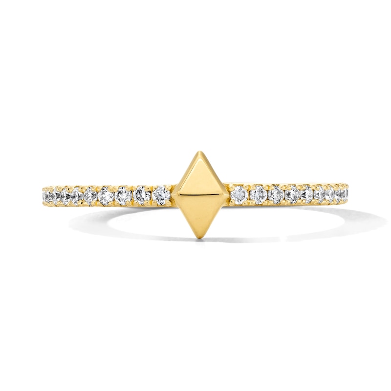 Main Image 1 of 1/5 CT. T.W. Lab-Grown Diamond Geometric Ring in Sterling Silver with 14K Gold Plate (F/VS2)