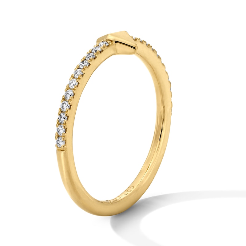 Main Image 3 of 1/5 CT. T.W. Lab-Grown Diamond Geometric Ring in Sterling Silver with 14K Gold Plate (F/VS2)