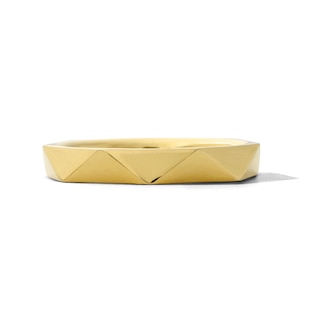 Lab-Grown Diamond Accent Angled Ring in Sterling Silver with 18K Gold Plate (F/VS2)