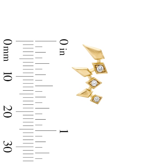 1/10 CT. T.w. Lab-Grown Diamond Geometric Stud Earrings in Sterling Silver with 14K Gold Plate (F/Vs2)