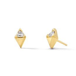 1/4 CT. T.W. Trillion-Cut Lab-Grown Diamond Geometric Stud Earrings in Sterling Silver with 14K Yellow Gold Plate (F/VS2)