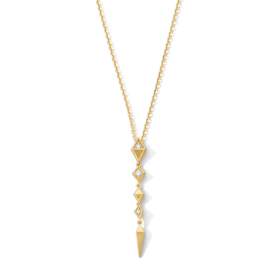 1/10 CT. T.w. Lab-Grown Diamond Geometric Necklace in Yellow Sterling Silver with 14K Gold Plate (F/Vs2) - 18"