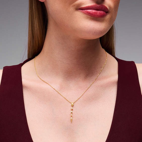 1/10 CT. T.w. Lab-Grown Diamond Geometric Necklace in Yellow Sterling Silver with 14K Gold Plate (F/Vs2) - 18"