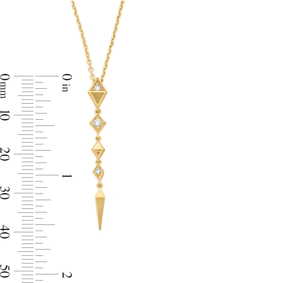 1/10 CT. T.w. Lab-Grown Diamond Geometric Necklace in Yellow Sterling Silver with 14K Gold Plate (F/Vs2) - 18"