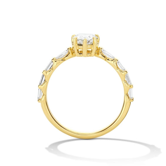 1-1/3 Ct.t.w. Step-Cut Pear-Shaped Certified Lab-Grown Diamond Engagement Ring in 14K Gold (F/Vs2)