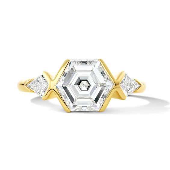 2-3/8 CT. T.w. Hexagon and Kite-Shaped Certified Lab-Grown Diamond Engagement Ring in 14K Gold (F/Vs2)