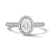 Thumbnail Image 1 of Grand Firework 1-1/2 CT. T.W. Oval Certified Lab-Grown Diamond Frame Engagement Ring in 14K White Gold (F/VS2)