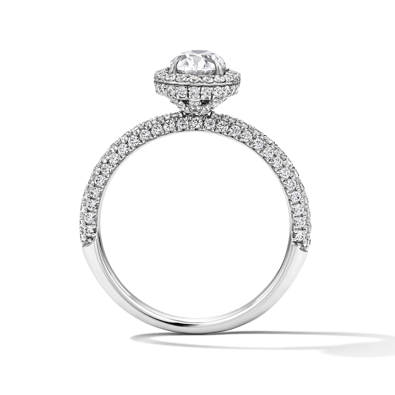 Main Image 3 of Grand Firework 1-1/2 CT. T.W. Oval Certified Lab-Grown Diamond Frame Engagement Ring in 14K White Gold (F/VS2)