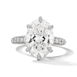 Grand Firework 6 CT. T.W. Oval Certified Lab-Grown Diamond Engagement Ring in 14K White Gold (F/VS2)