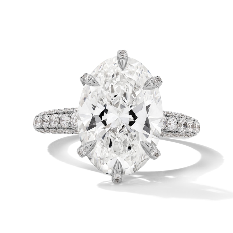 Main Image 1 of Grand Firework 6 CT. T.W. Oval Certified Lab-Grown Diamond Engagement Ring in 14K White Gold (F/VS2)