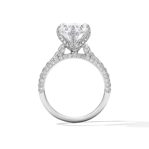 Grand Firework 6 CT. T.w. Oval Certified Lab-Grown Diamond Engagement Ring in 14K White Gold (F/Vs2)
