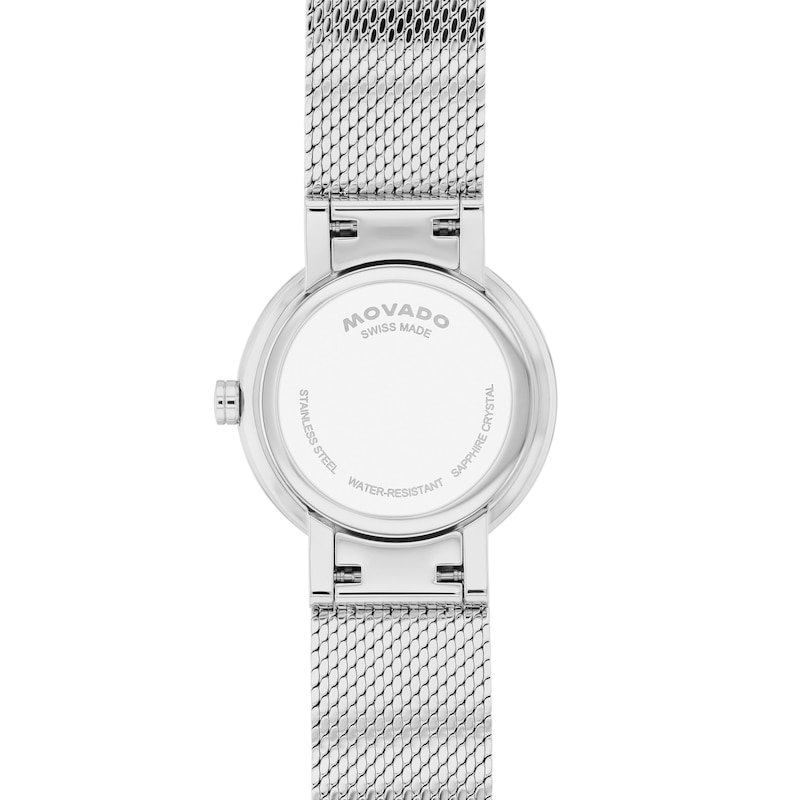Main Image 3 of Ladies' Movado Museum Velura Stainless Steel Watch with Lab-Grown Diamond Bezel (Model: 0607933)