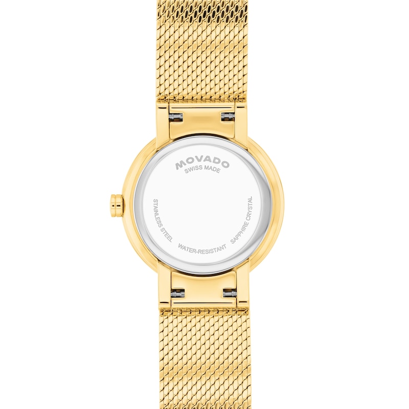 Main Image 3 of Ladies' Movado Gold-Tone PVD Stainless Steel Watch with Lab-Grown Diamond Bezel (Model: 0607934)