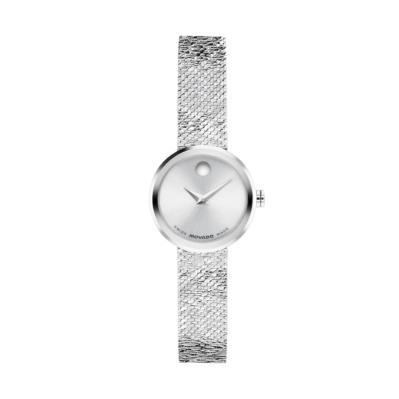 Main Image 1 of Ladies' Movado Museum Velura Mini Stainless Steel Watch with Silver-Tone Dial (Model: 0607855)