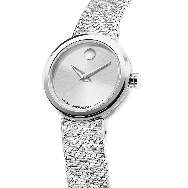 Main Image 2 of Ladies' Movado Museum Velura Mini Stainless Steel Watch with Silver-Tone Dial (Model: 0607855)