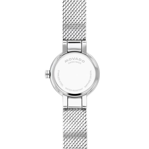Ladies' Movado Museum Velura Mini Stainless Steel Watch with Silver-Tone Dial (Model: 0607855)