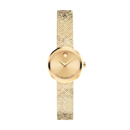 Ladies' Movado Museum Velura Mini Gold-Tone PVD Stainless Steel Watch with Gold-Tone Dial (Model: 0607864)