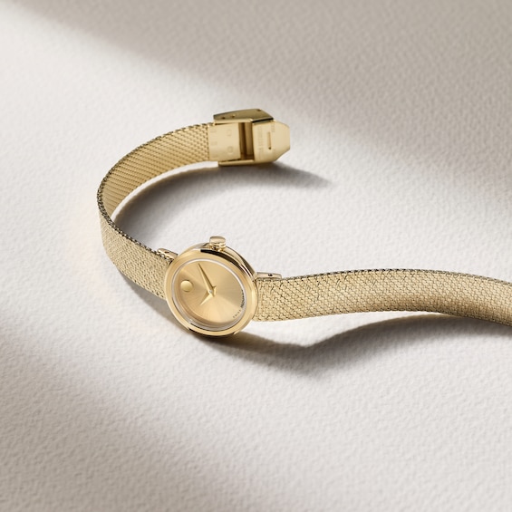 Ladies' Movado Museum Velura Mini Gold-Tone PVD Stainless Steel Watch with Gold-Tone Dial (Model: 0607864)