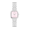 Thumbnail Image 1 of Ladies' Movado Museum Mini Cushion Stainless Steel Watch with Pink Dial (Model: 0608092)