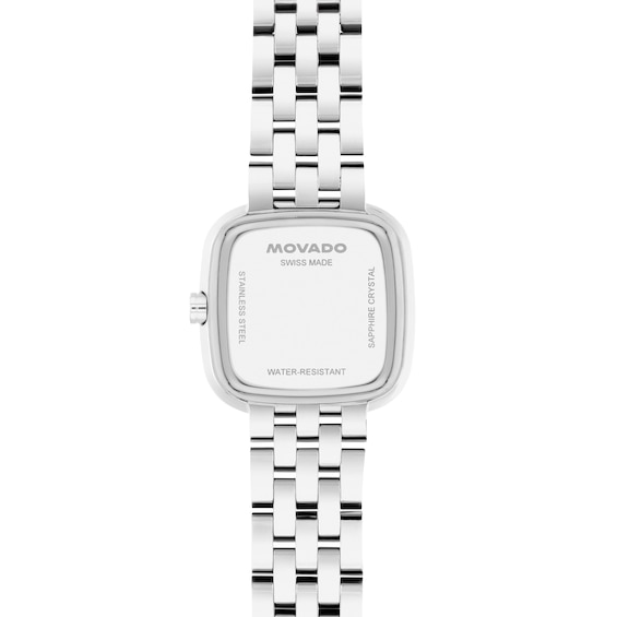 Ladies' Movado Museum Mini Cushion Stainless Steel Watch with Pink Dial (Model: 0608092)