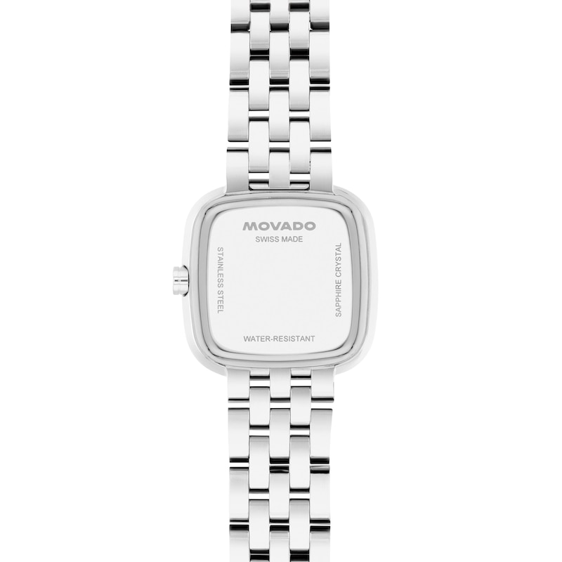 Main Image 3 of Ladies' Movado Museum Mini Cushion Stainless Steel Watch with Pink Dial (Model: 0608092)