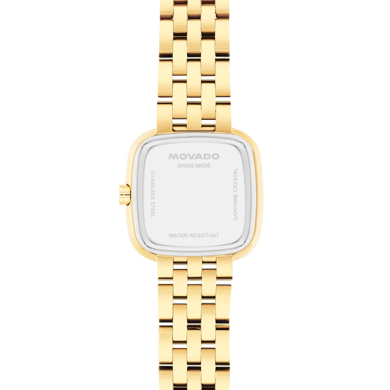 Main Image 3 of Ladies' Movado Museum Mini Cushion Gold-Tone PVD Stainless Steel Watch with Champagne Dial (Model: 0608095)