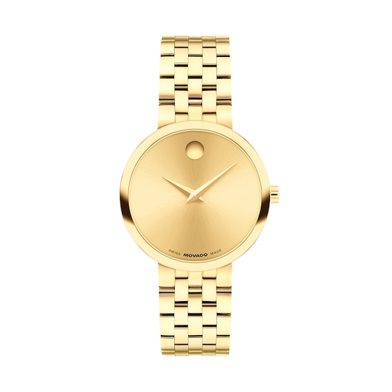 Ladies' Movado Museum Classic Gold-Tone PVD Stainless Steel Watch with Gold-Tone Dial (Model: 0608009)