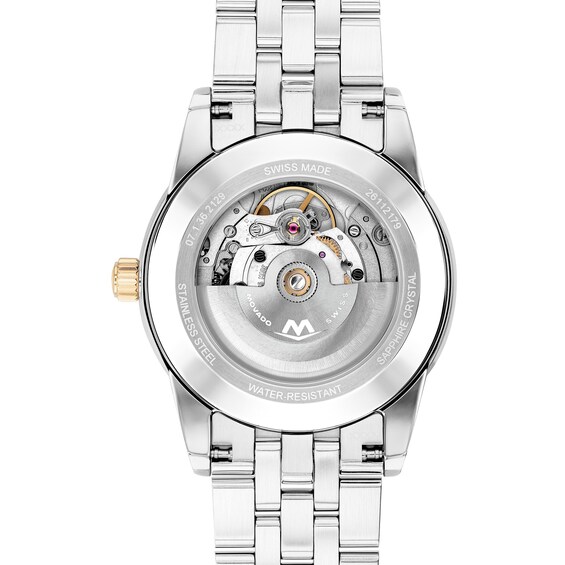 Men's Movado Museum Classic Two-Tone PVD Stainless Steel Automatic Watch with White Dial (Model: 0608129)