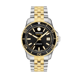 Men's Movado Series 800 Gold-Tone PVD and Stainless Steel Watch with Black Dial (Model: 2600199)
