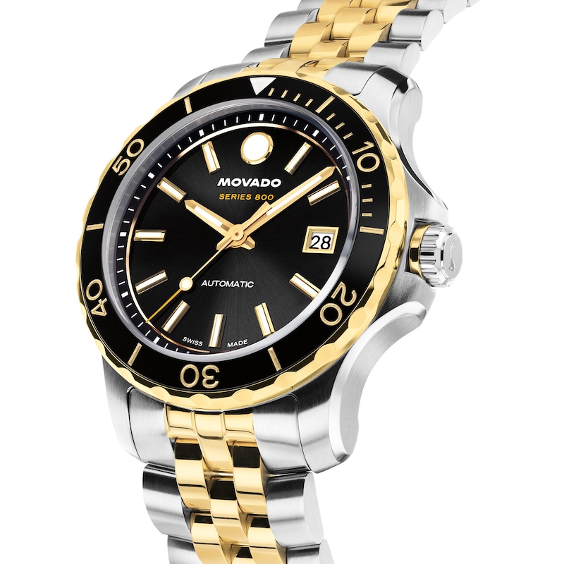 Main Image 2 of Men's Movado Series 800 Gold-Tone PVD and Stainless Steel Watch with Black Dial (Model: 2600199)