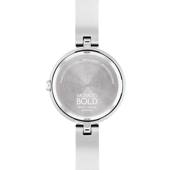 Ladies' Bold Bangle Stainless Steel Watch with Mother-of-Pearl Dial and Crystals (Model: 3601269)