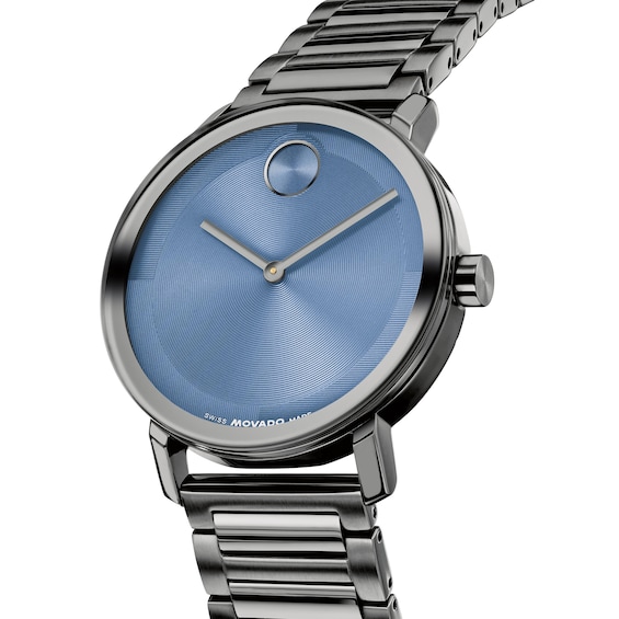 Men's Movado Bold Evolution 2.0 Gray IP Stainless Steel Watch with Blue Dial (Model: 3601422)