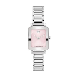 Ladies' Movado Bold® Evolution 2.0 Mini Stainless Steel Watch with Pink Dial (Model: 3601325)